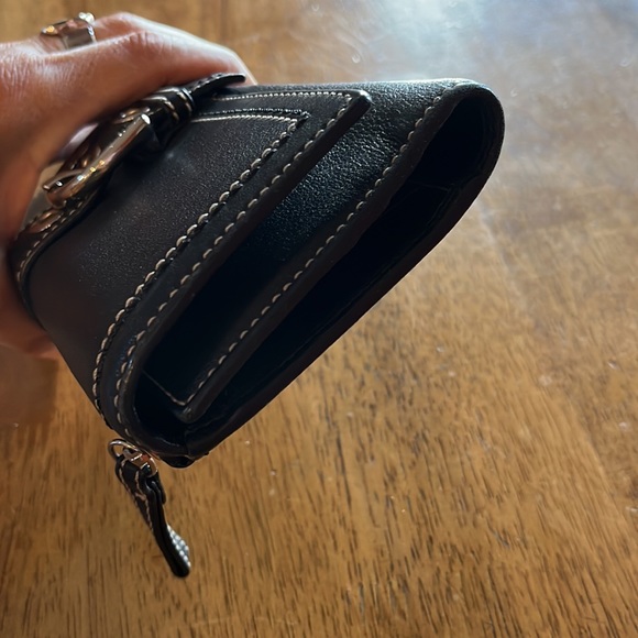 Coach, Genuine leather wallet, black with chrome hardware - Picture 13 of 15